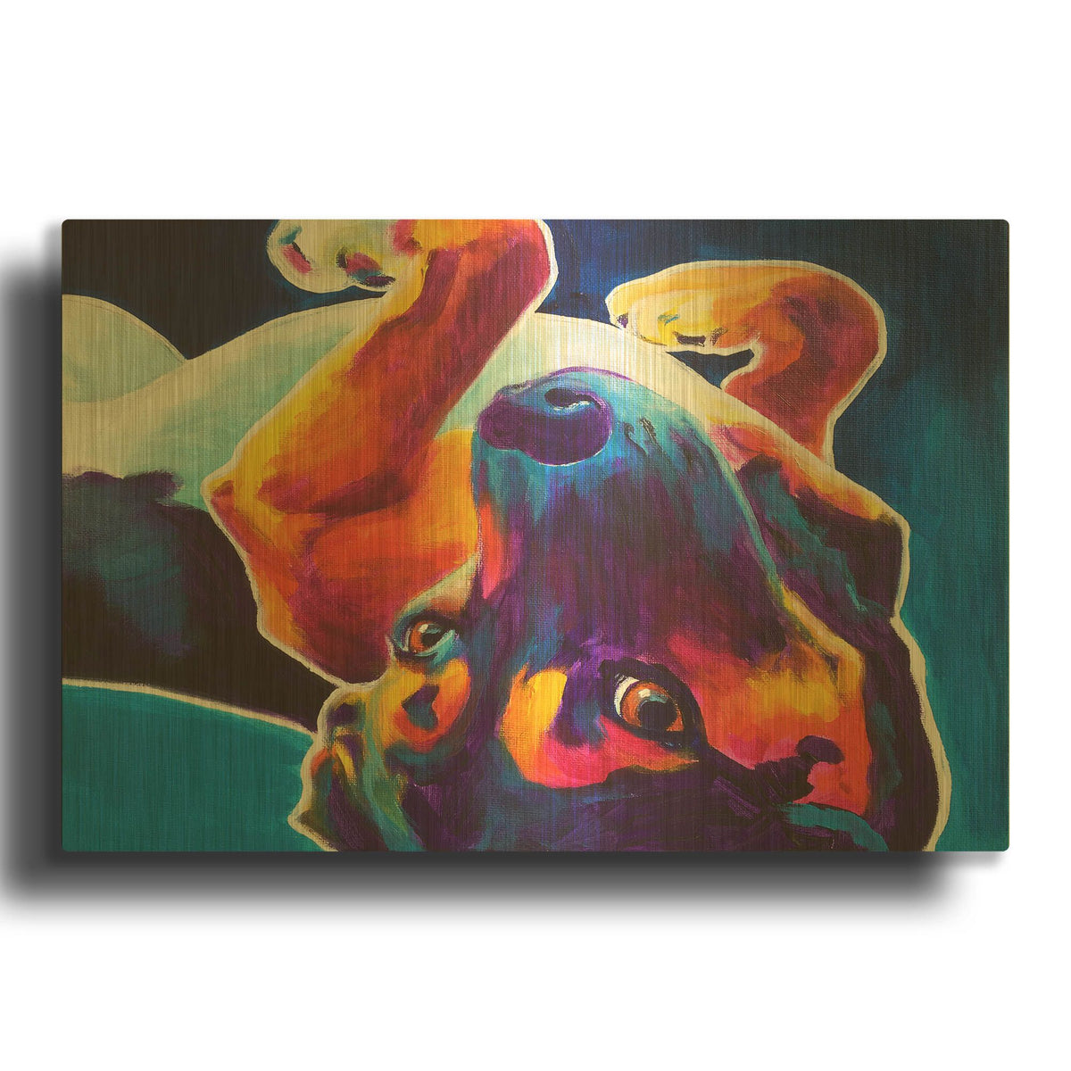 'Beagle - Roxy' By Dawg Painter Gold Metal Wall Art