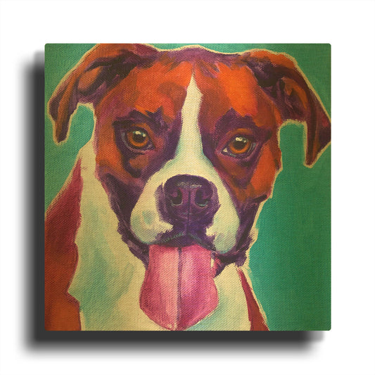 'Boxer - Lucy' By Dawg Painter Gold Metal Wall Art