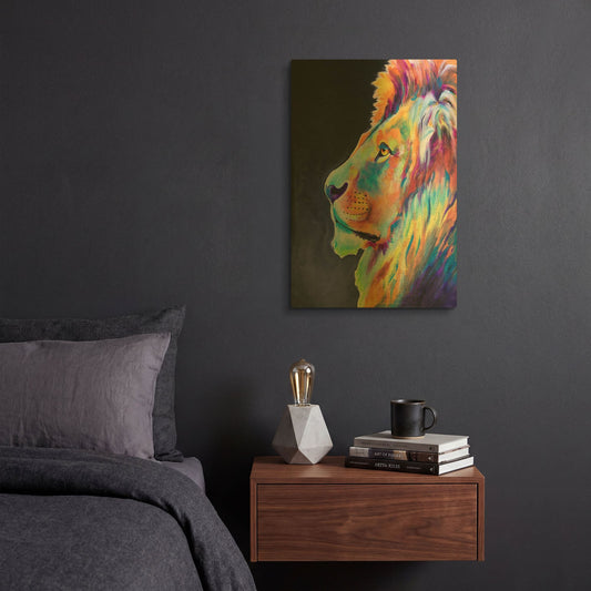 'Lion - Pride 2' By Dawg Painter Gold Metal Wall Art