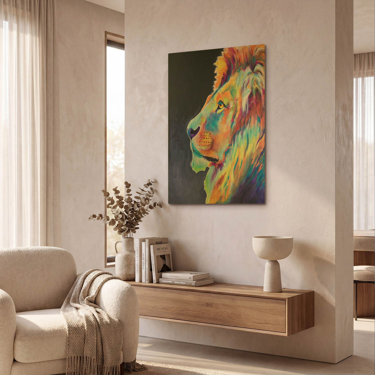'Lion - Pride 2' By Dawg Painter Gold Metal Wall Art
