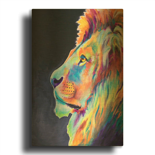 'Lion - Pride 2' By Dawg Painter Gold Metal Wall Art