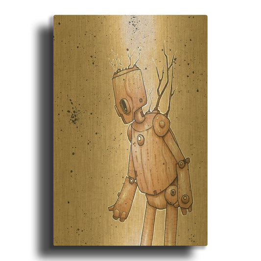 'Ink Bot Tree' By Craig Snodgrass Gold Metal Wall Art