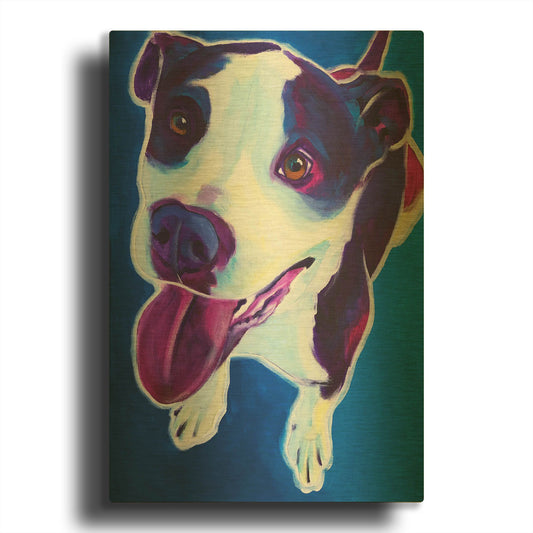 'Pit Bull - Marchant' By Dawg Painter Gold Metal Wall Art