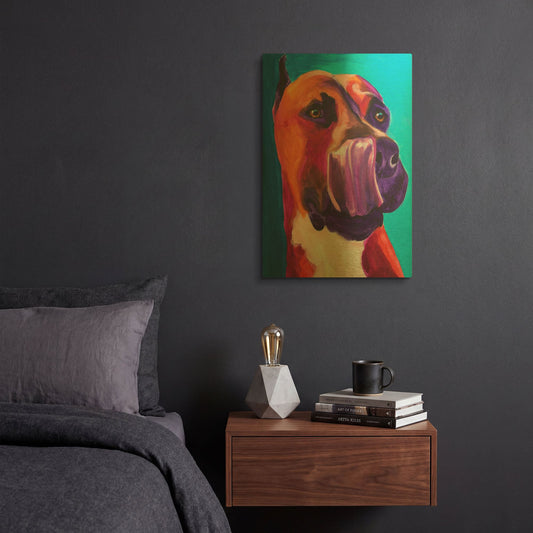 'Pit Bull - Tasty' By Dawg Painter Gold Metal Wall Art
