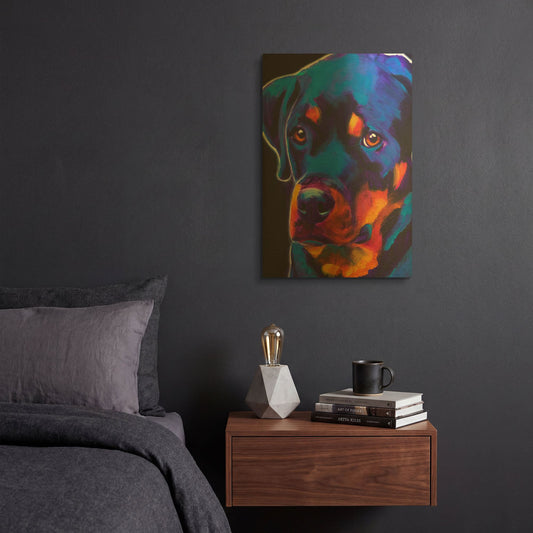 'Rottie - Dexter' By Dawg Painter Gold Metal Wall Art