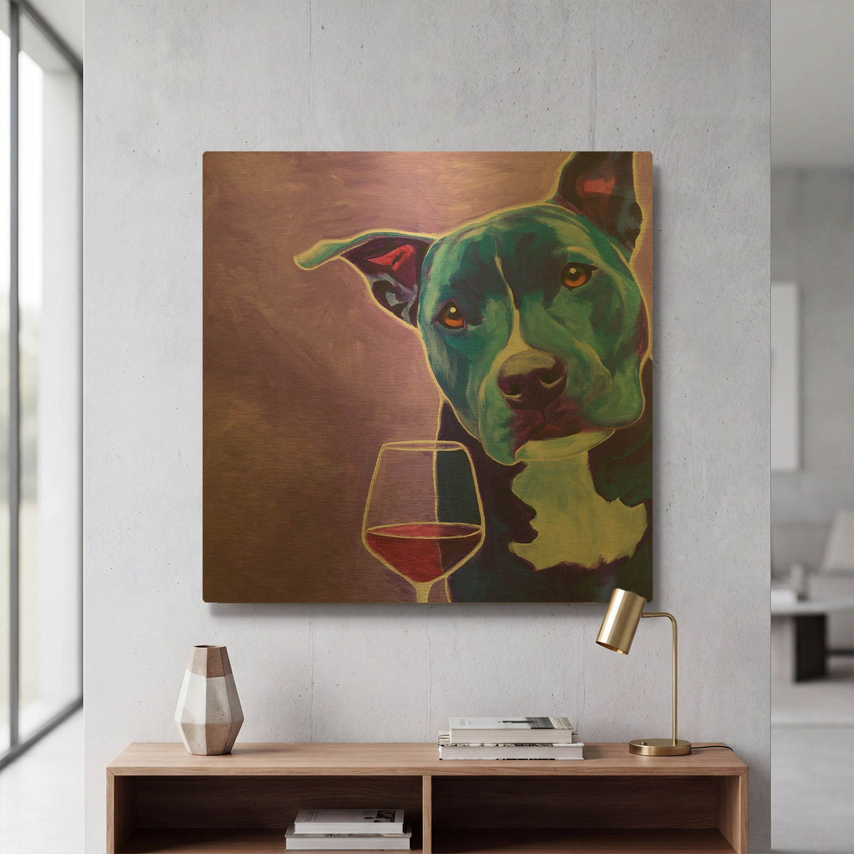 'Shakti With Wine' By Dawg Painter Gold Metal Wall Art