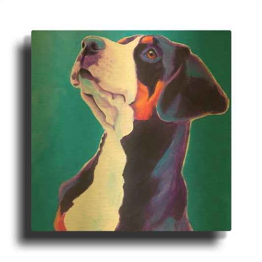 'Swissie - Puppy' By Dawg Painter Gold Metal Wall Art