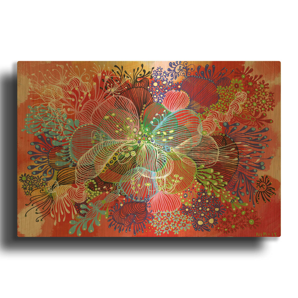 'Peachy' By Noemi Ibarz Gold Metal Wall Art