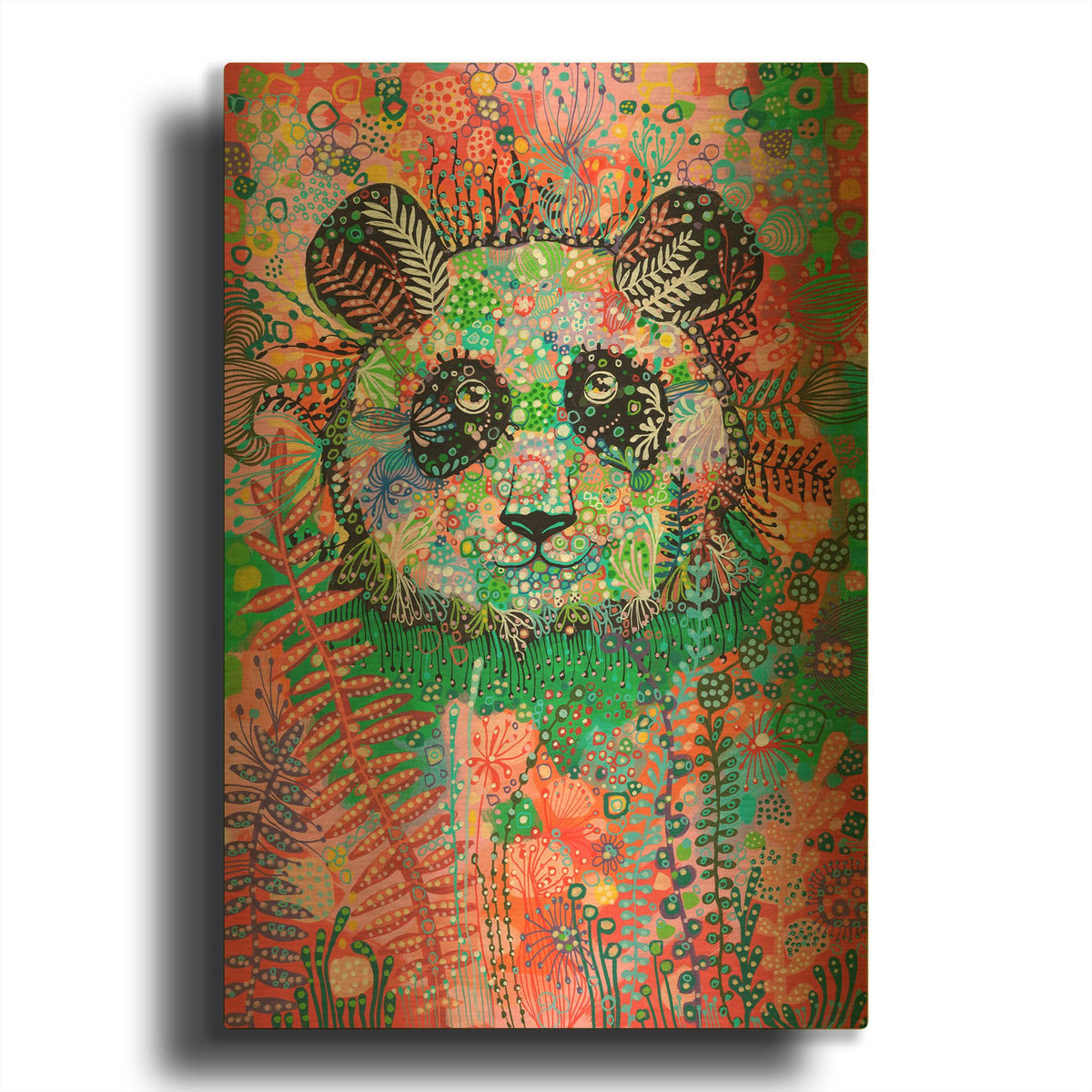 'Panda' By Noemi Ibarz Gold Metal Wall Art