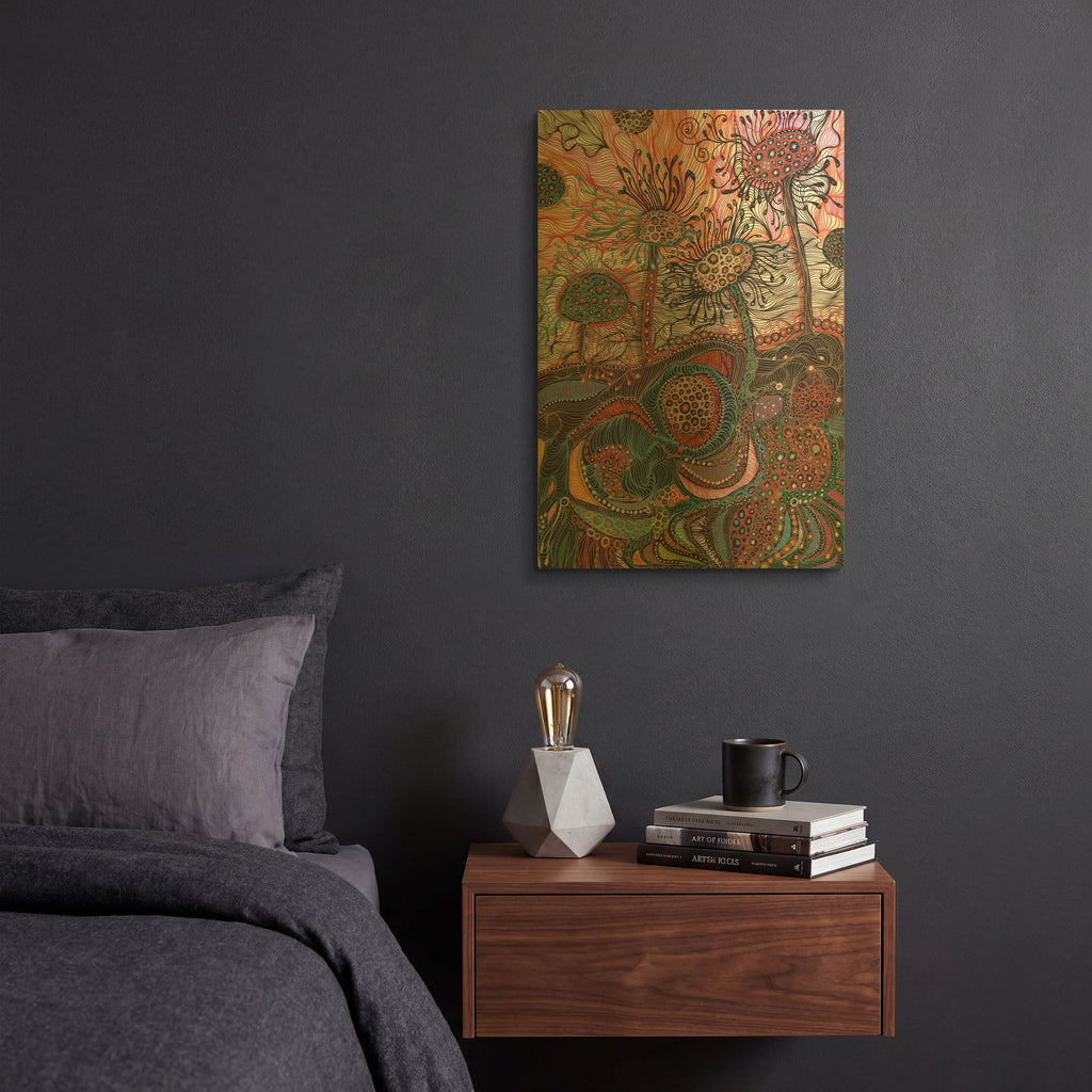 'Down Here' By Noemi Ibarz Gold Metal Wall Art