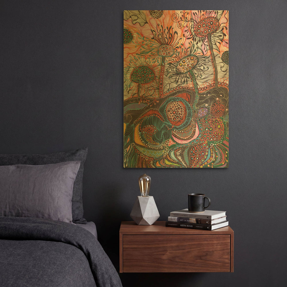 'Down Here' By Noemi Ibarz Gold Metal Wall Art