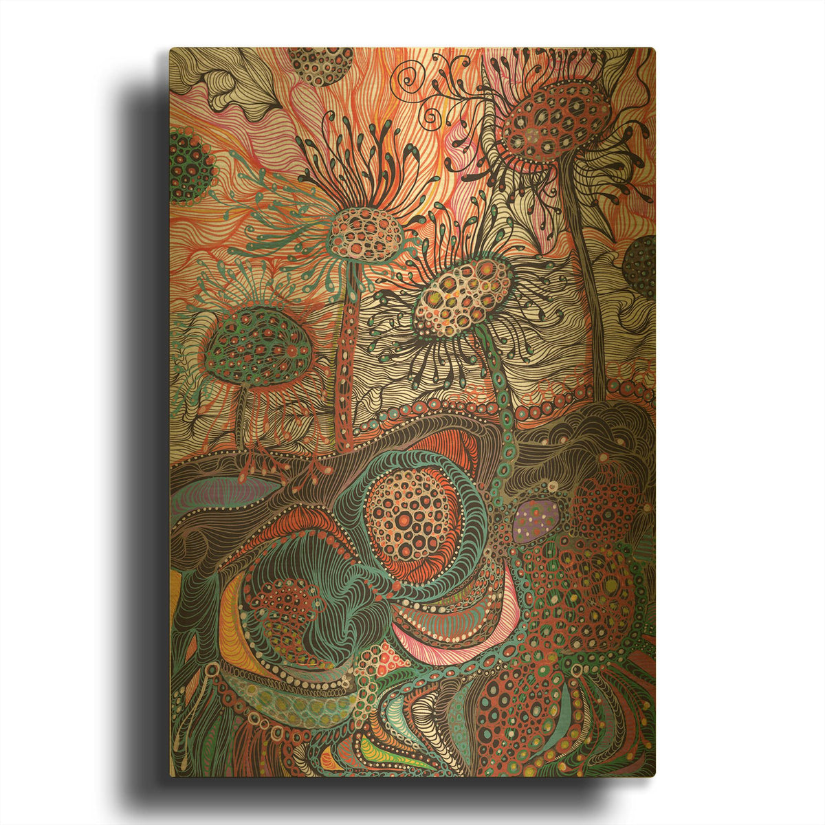'Down Here' By Noemi Ibarz Gold Metal Wall Art