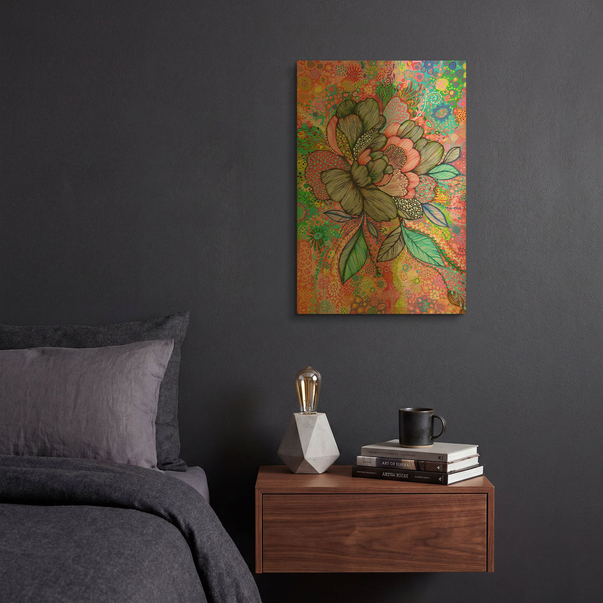 'Peony' By Noemi Ibarz Gold Metal Wall Art