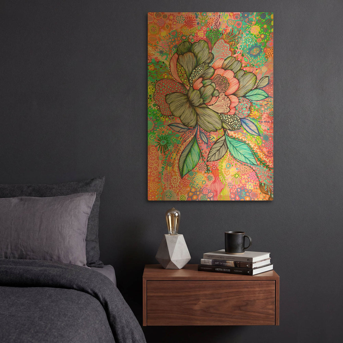 'Peony' By Noemi Ibarz Gold Metal Wall Art