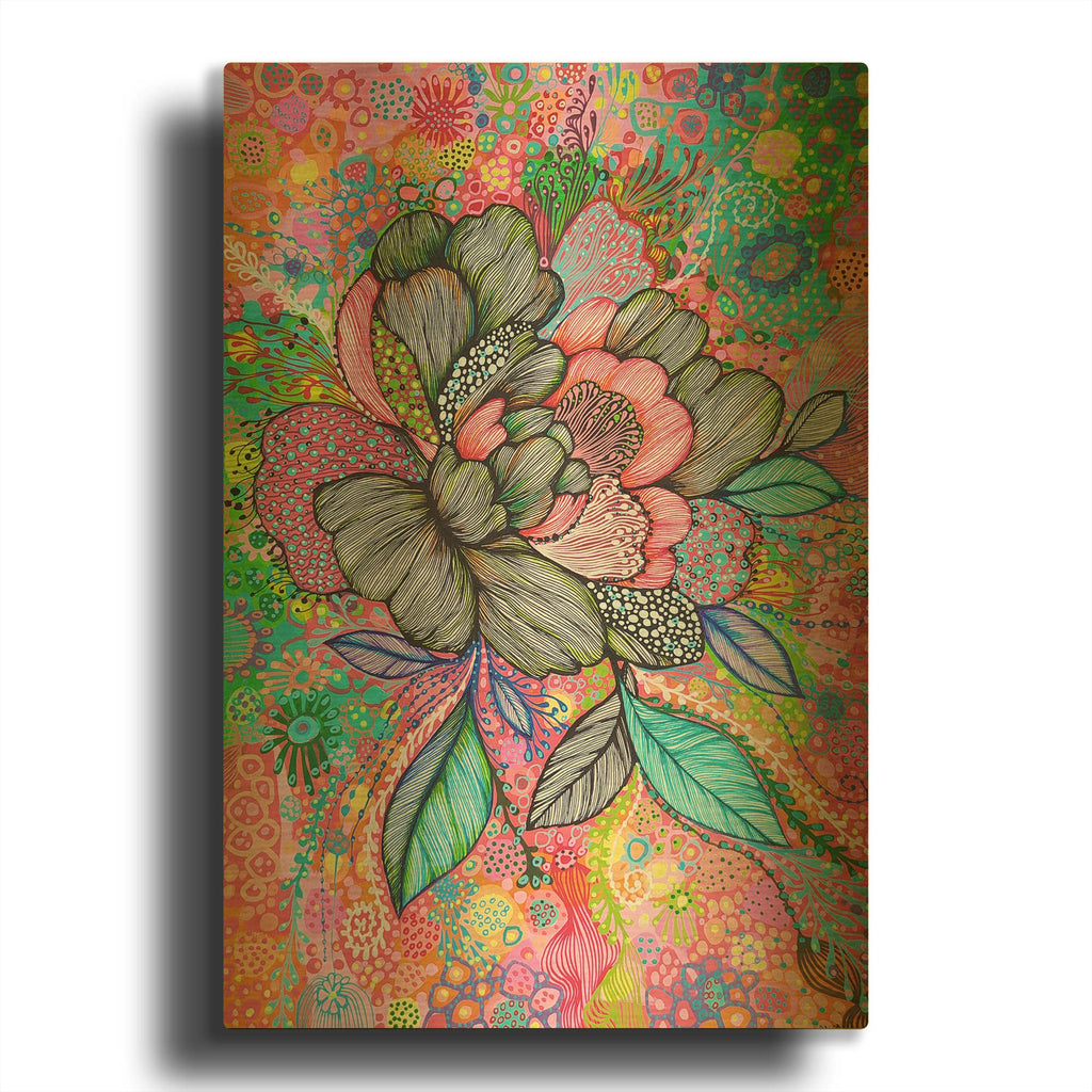 'Peony' By Noemi Ibarz Gold Metal Wall Art