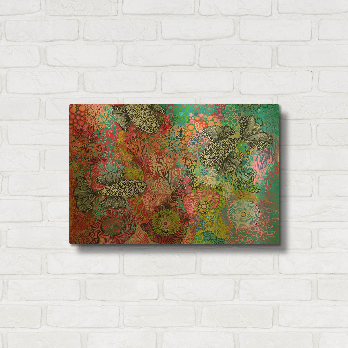 'Three Fish' By Noemi Ibarz Gold Metal Wall Art