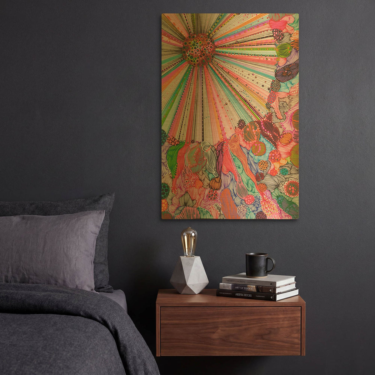 'Light Burst' By Noemi Ibarz Gold Metal Wall Art