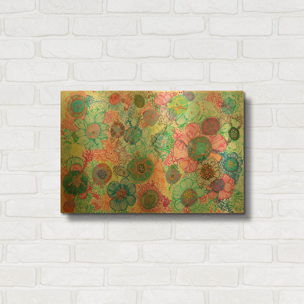 'Florals' By Noemi Ibarz Gold Metal Wall Art
