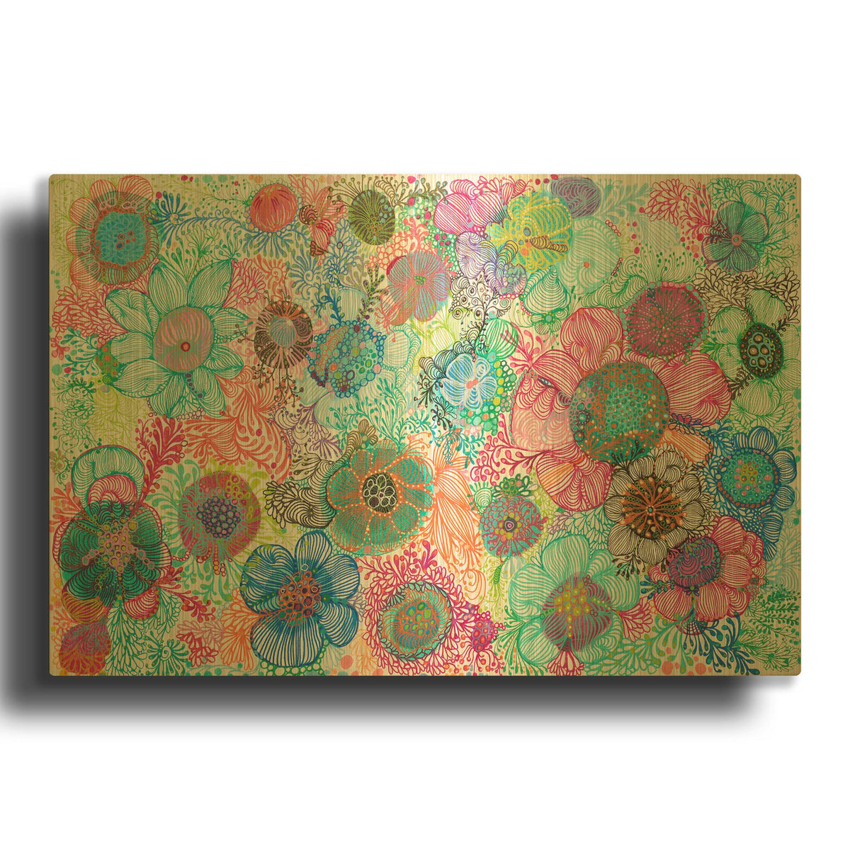 'Florals' By Noemi Ibarz Gold Metal Wall Art