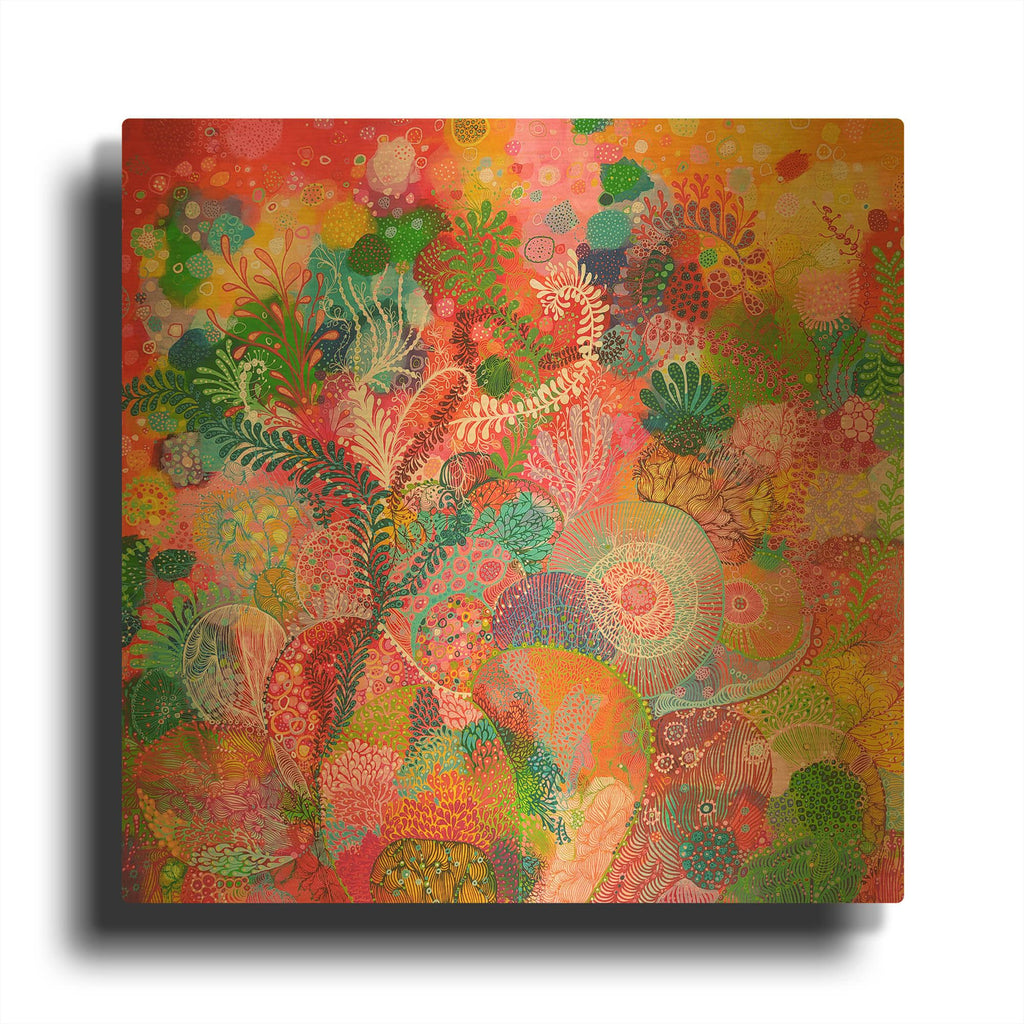 'Busy Work' By Noemi Ibarz Gold Metal Wall Art