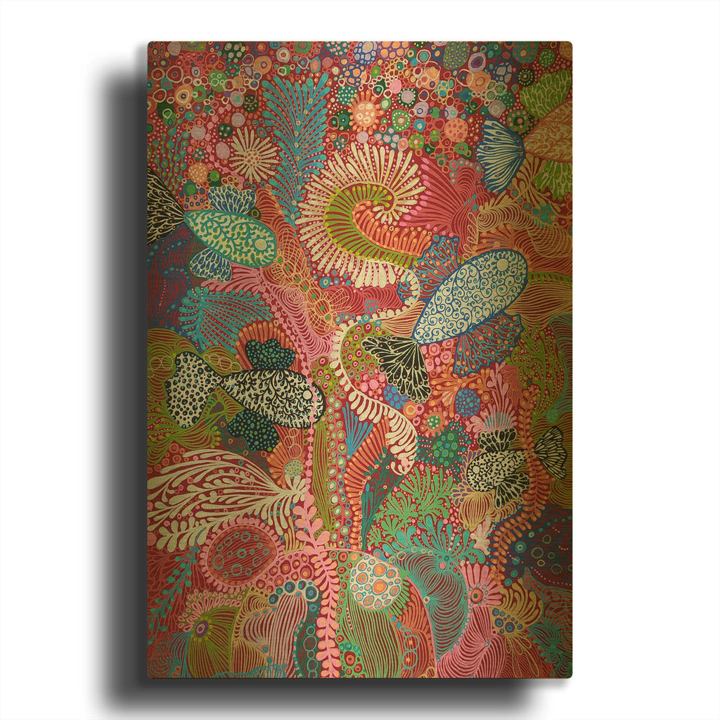 'Nature's World' By Noemi Ibarz Gold Metal Wall Art