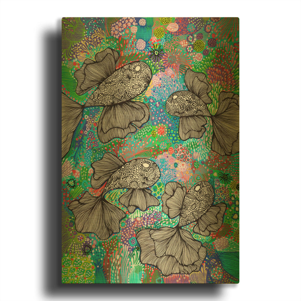 'Under Water' By Noemi Ibarz Gold Metal Wall Art