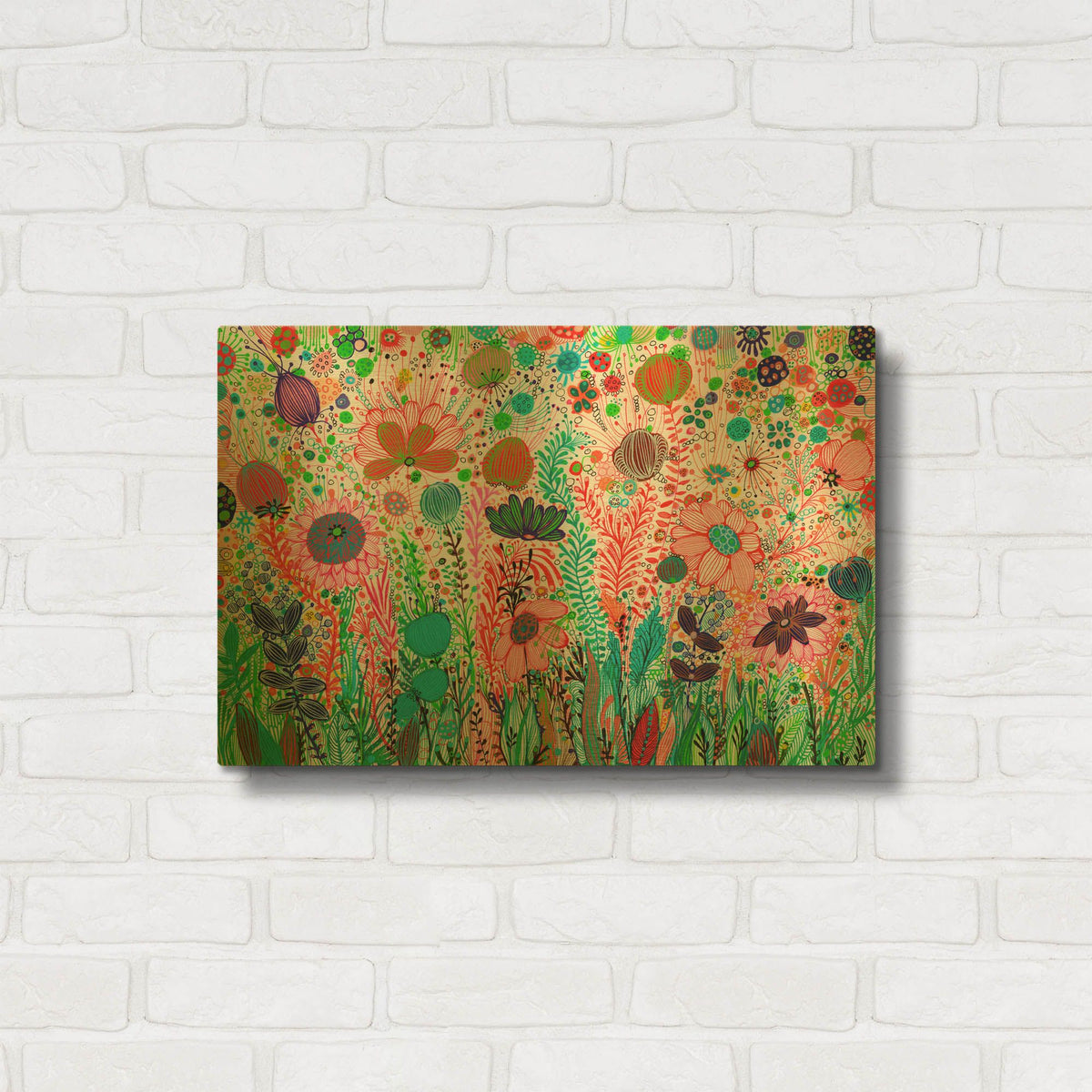 'Garden Party' By Noemi Ibarz Gold Metal Wall Art