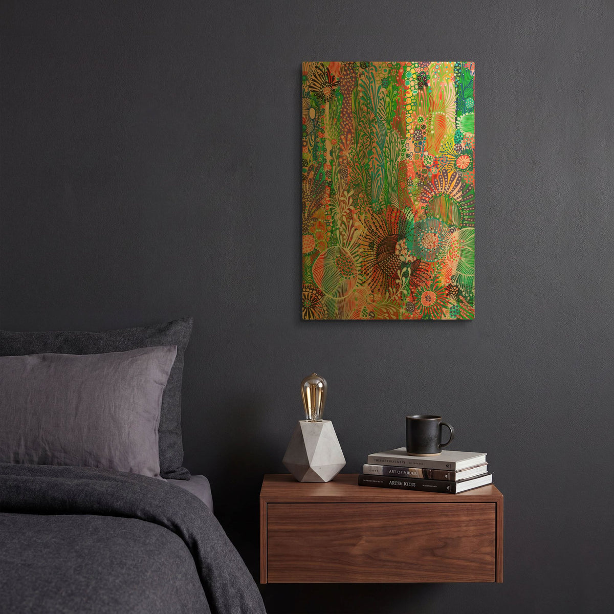 'Color Block' By Noemi Ibarz Gold Metal Wall Art