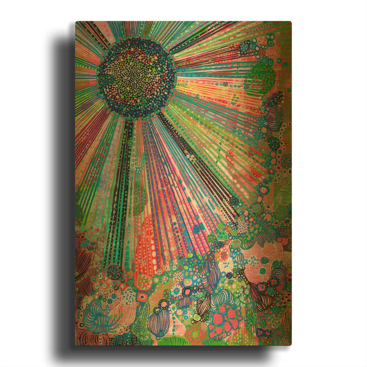 'Sun Shine' By Noemi Ibarz Gold Metal Wall Art