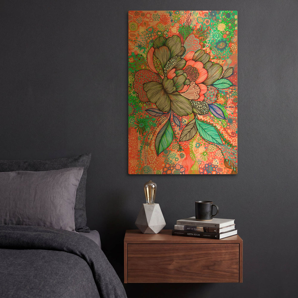 'In Bloom' By Noemi Ibarz Gold Metal Wall Art