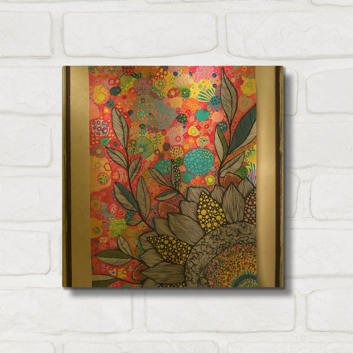 'Sunflower' By Noemi Ibarz Gold Metal Wall Art