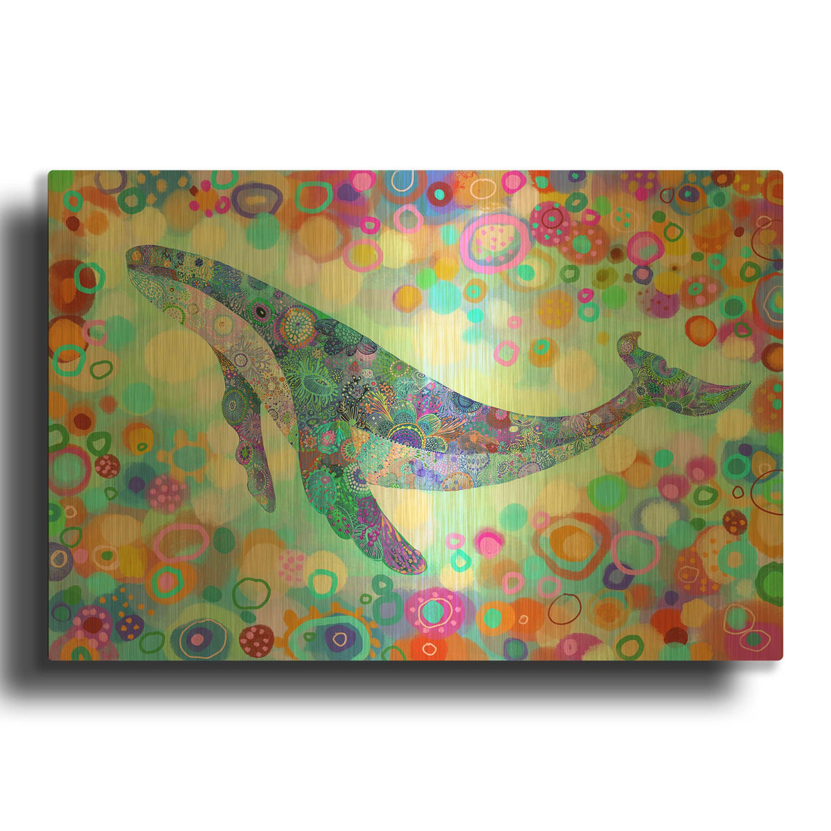 'Whale' By Noemi Ibarz Gold Metal Wall Art