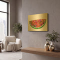 'Watermelon' By Noemi Ibarz Gold Metal Wall Art