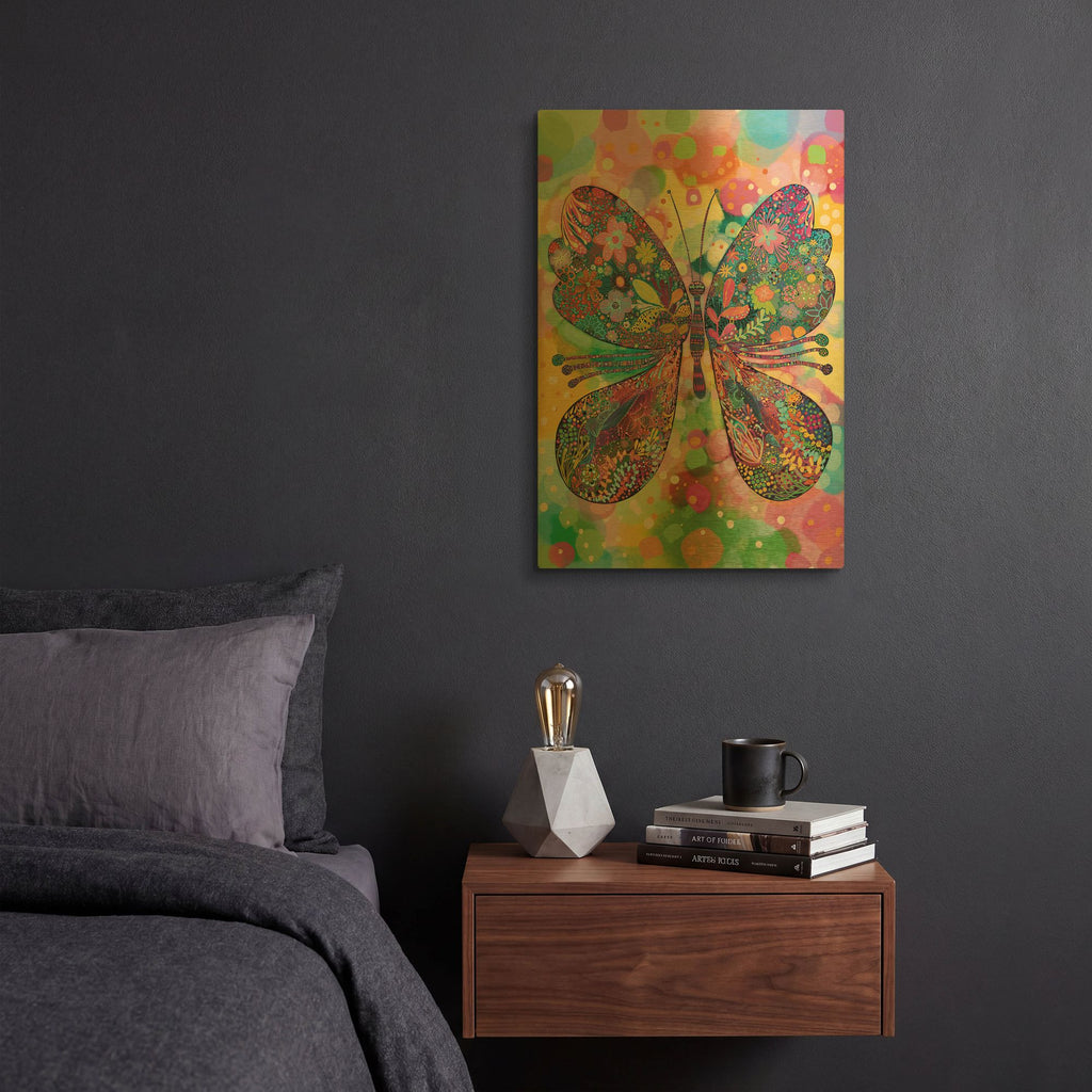 'Butterfly' By Noemi Ibarz Gold Metal Wall Art