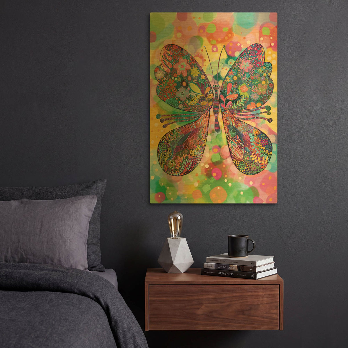 'Butterfly' By Noemi Ibarz Gold Metal Wall Art