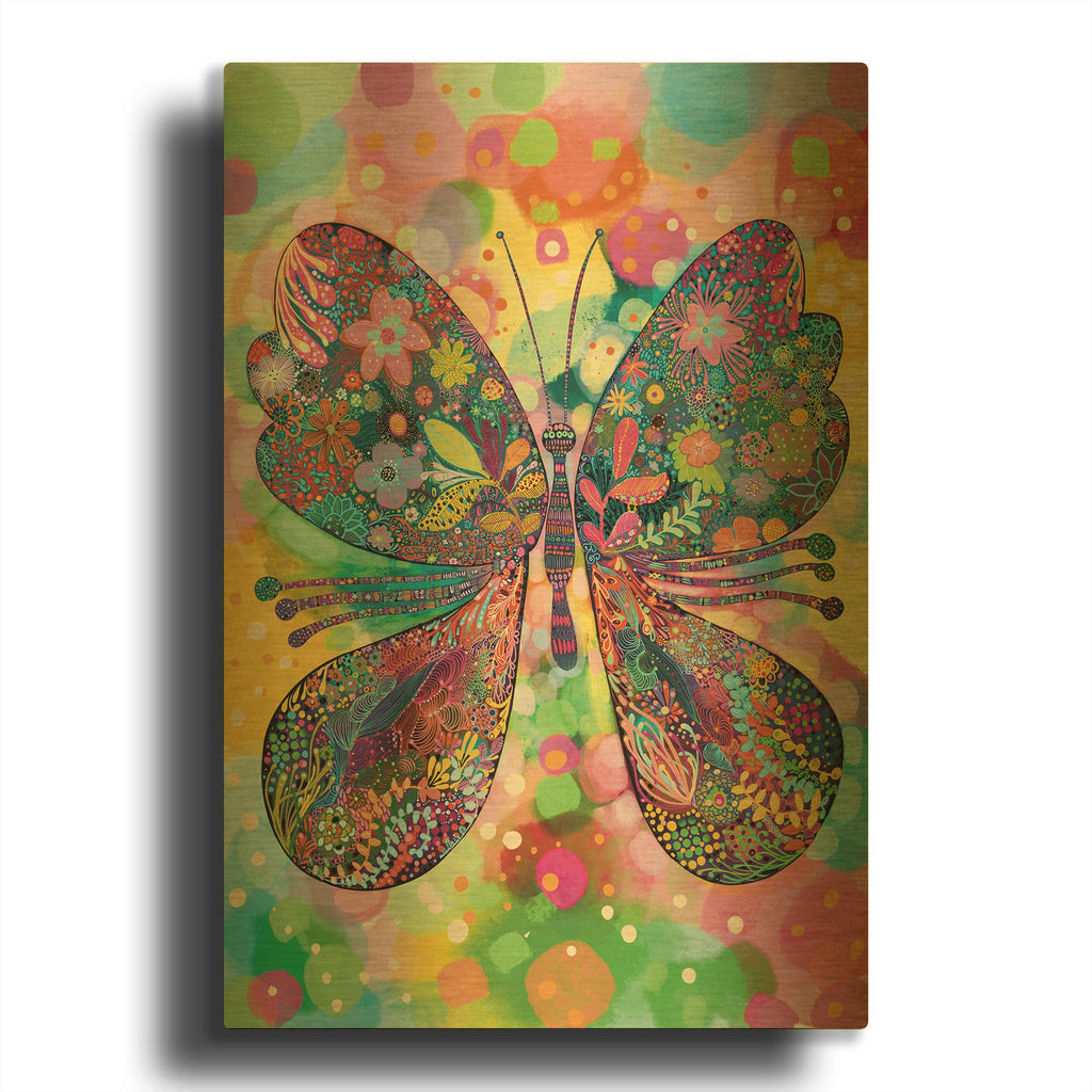 'Butterfly' By Noemi Ibarz Gold Metal Wall Art
