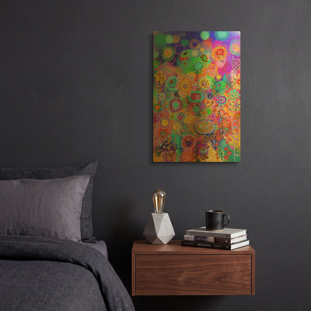 'Abstract Garden 4' By Noemi Ibarz Gold Metal Wall Art