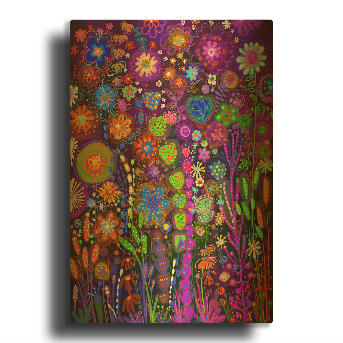 'Night Flowers' By Noemi Ibarz Gold Metal Wall Art