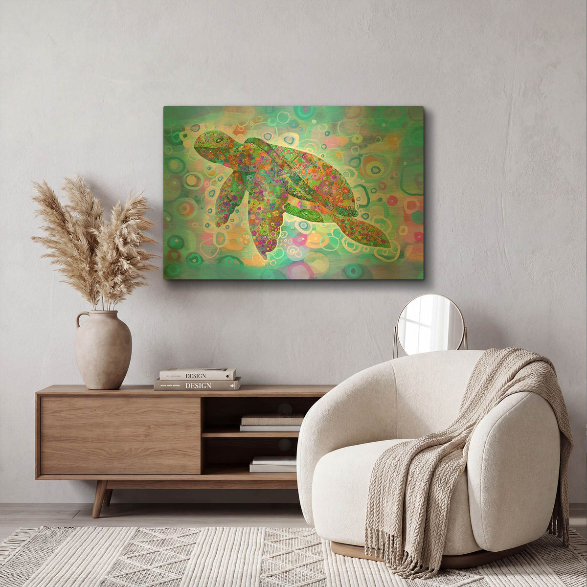 'NOEIBA134142-Tortuga 2' By Noemi Ibarz Gold Metal Wall Art