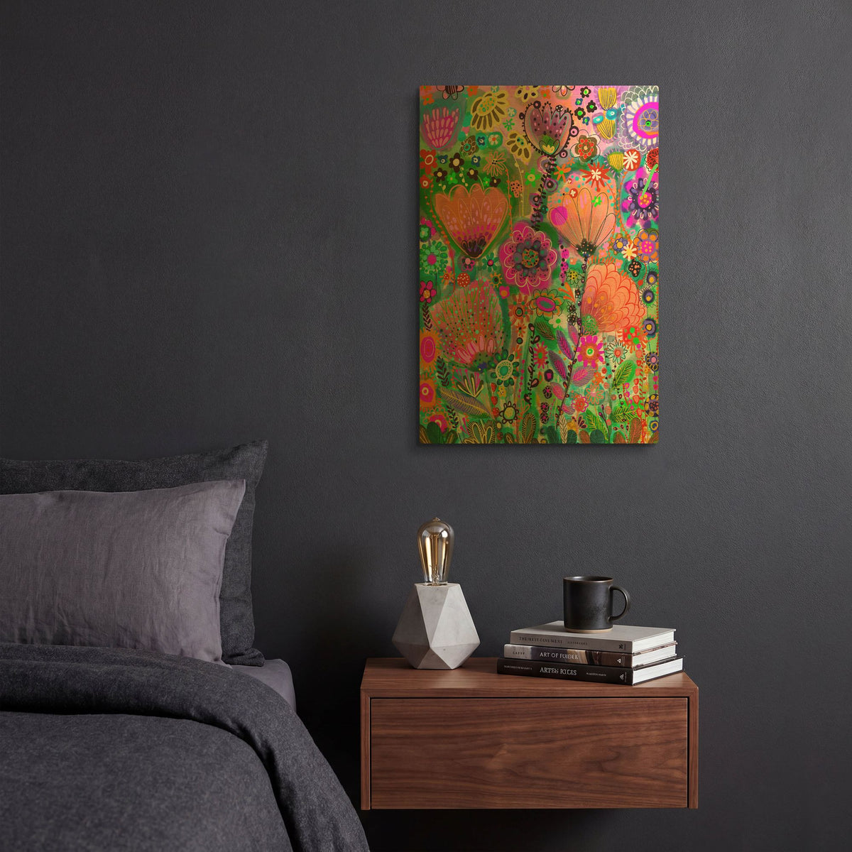 'Spring Love' By Noemi Ibarz Gold Metal Wall Art