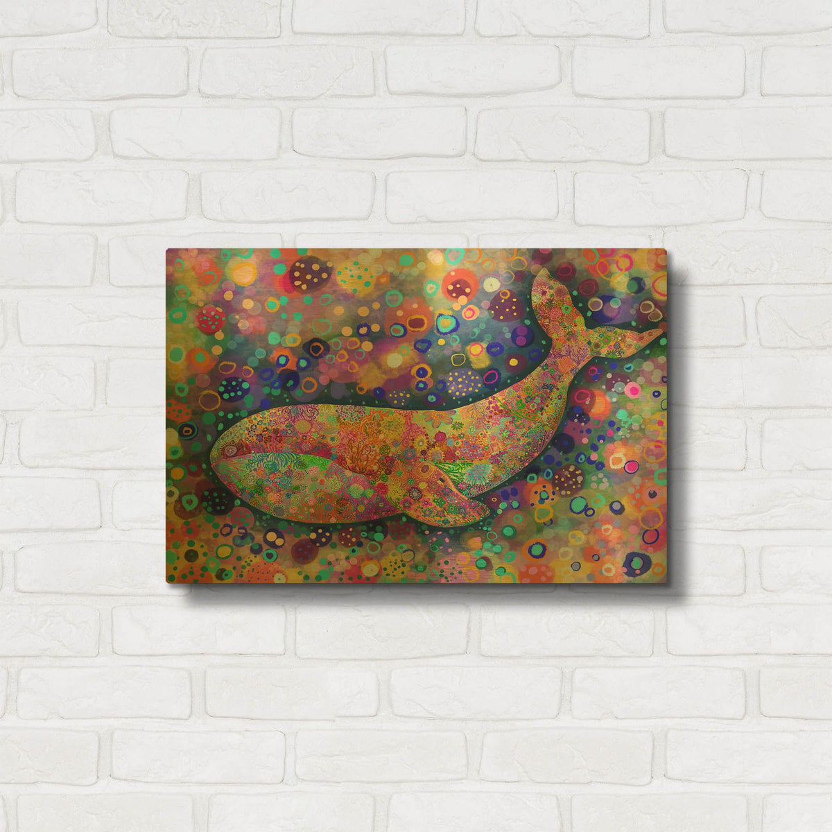 'Deep Whale' By Noemi Ibarz Gold Metal Wall Art