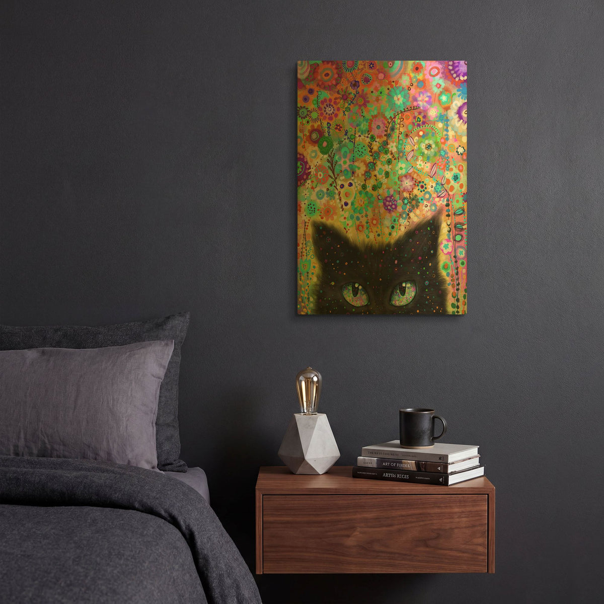 'Ojos Gato' By Noemi Ibarz Gold Metal Wall Art