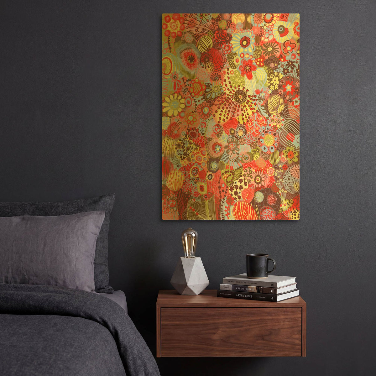 'Field of Flowers' By Noemi Ibarz Gold Metal Wall Art