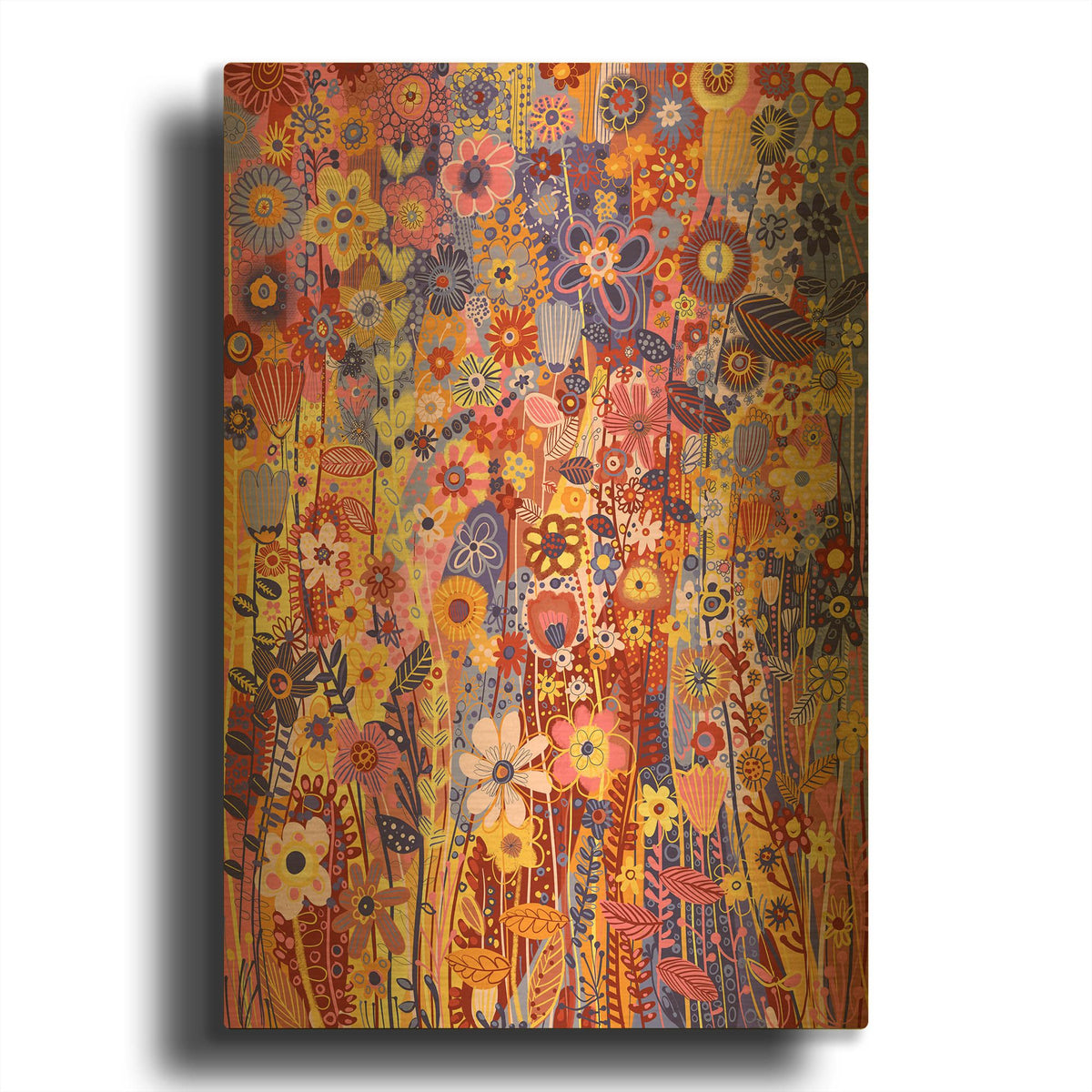 'Flowers In The Sun' By Noemi Ibarz Gold Metal Wall Art