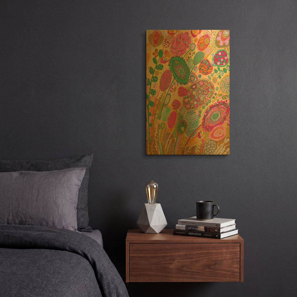 'Wildflowers' By Noemi Ibarz Gold Metal Wall Art