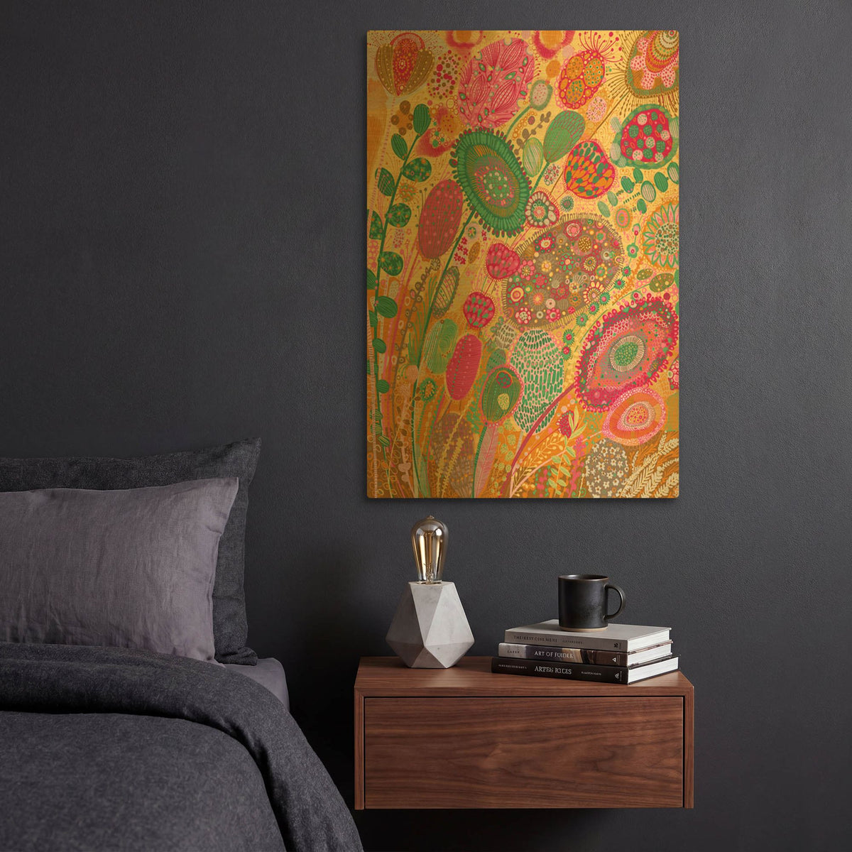 'Wildflowers' By Noemi Ibarz Gold Metal Wall Art
