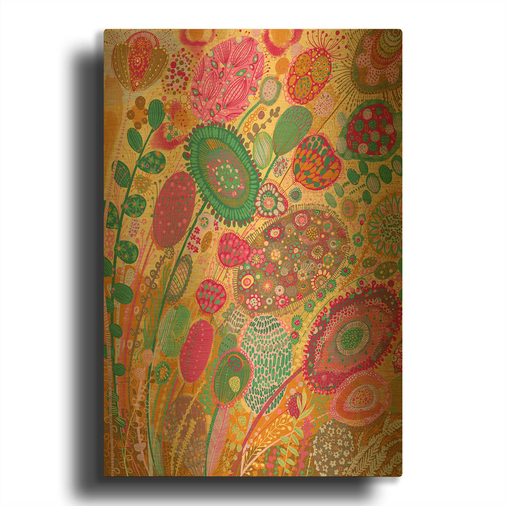 'Wildflowers' By Noemi Ibarz Gold Metal Wall Art