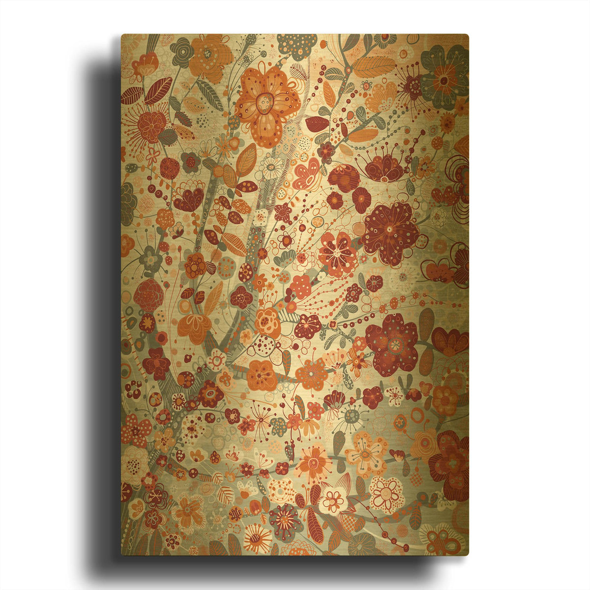 'Flower' By Noemi Ibarz Gold Metal Wall Art