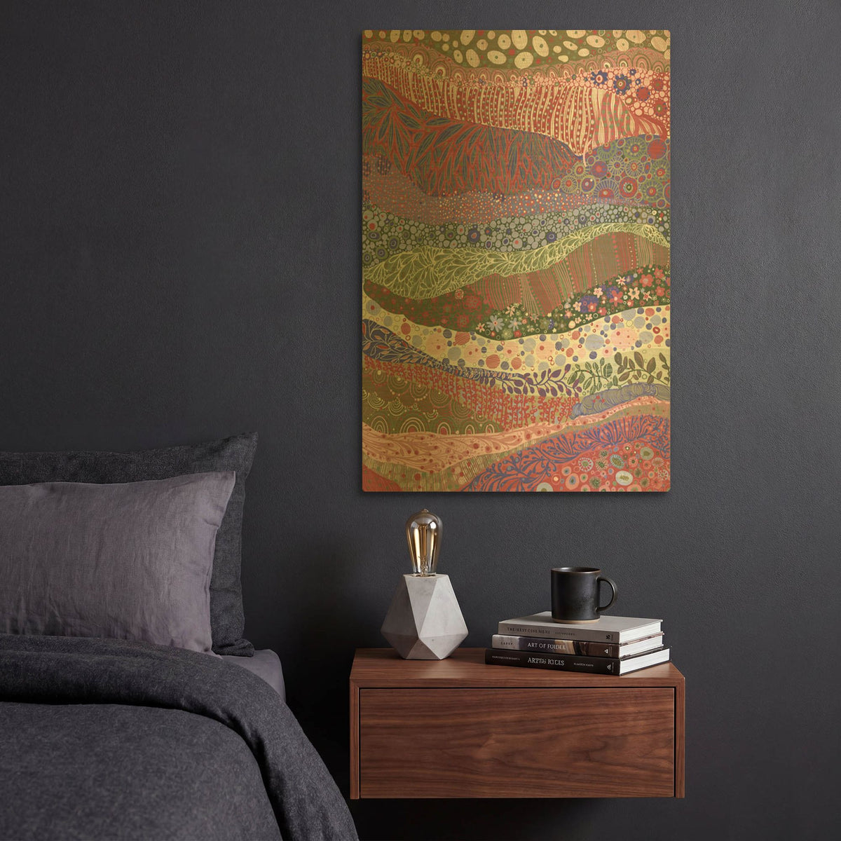 'Mountains' By Noemi Ibarz Gold Metal Wall Art