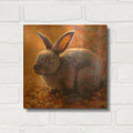 'Plum Bunny' By Rita Kirkman Gold Metal Wall Art